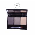 3 Color Natural Long-lasting Eyebrow Powder Palette With Brush Makeup Mirror Waterproof Brown Eyebrow Shadow Kit Cosmetic