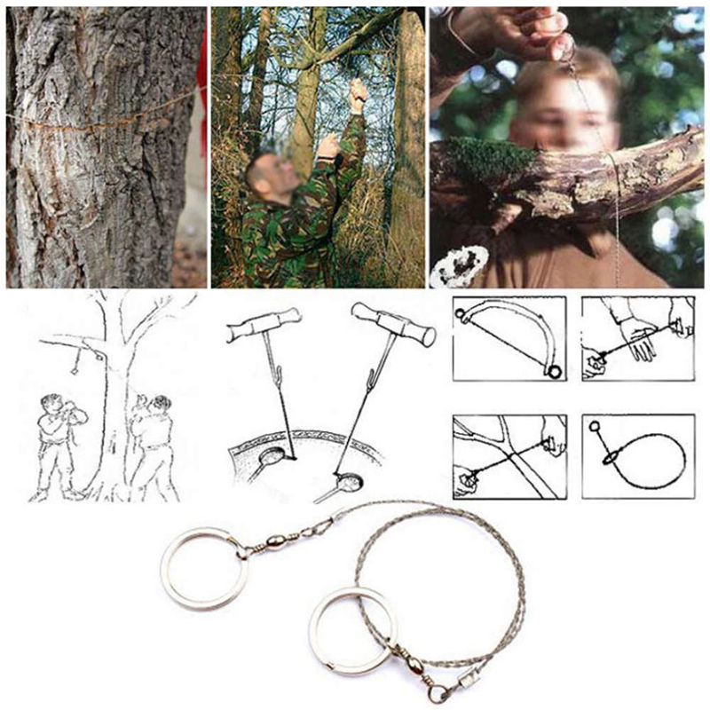 Portable Stainless Steel Wire Saw Outdoor Survival Self Defense Camping Hiking Hunting Chainsaws Hand Saw Fret Saw Tools