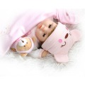 NPK 55CM soft body bebe doll reborn baby soft silicone doll eyes blink sweet girl baby Birthday Gift