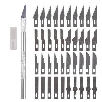 Non-Slip Metal Scalpel Knife Tools Kit Cutter Engraving Craft knives + 40pcs Blades Mobile Phone PCB DIY Repair Hand Tools