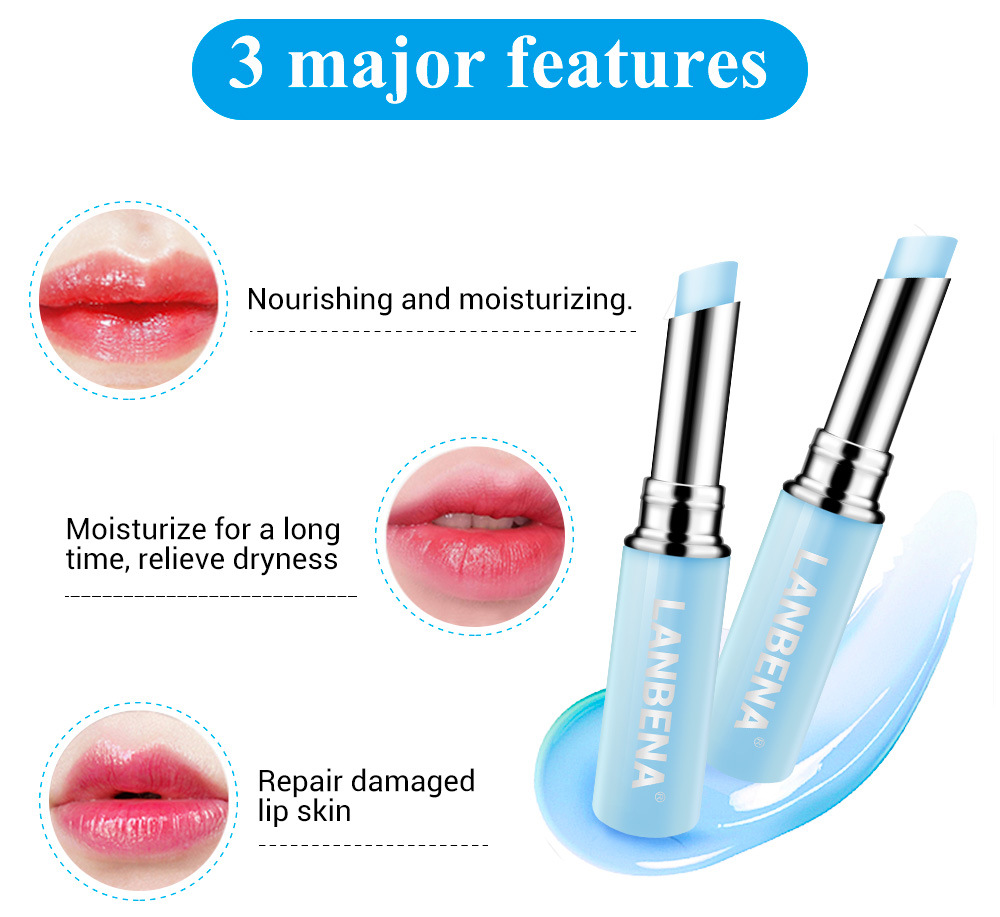 Transparent hyaluronic acid lip balm moisturizes to reduce fine lines, soothes dryness and protects lips TSLM1