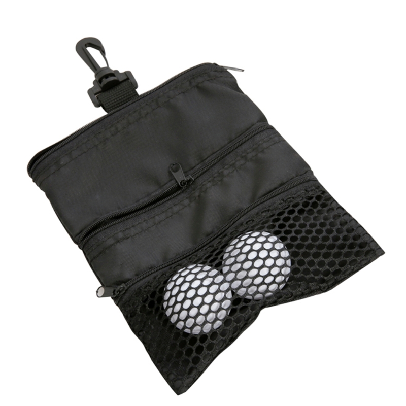 Portable Golf Ball Bags Holder Zipper Mesh Pouch Storage For Outdoor Training