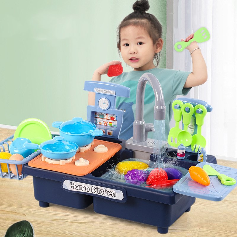 Mini Kids Kitchen Dishwash Toy Set Girls Boy Games Miniature Food Vegetables Fruit Cooking Educational Kitchen Toys For Children