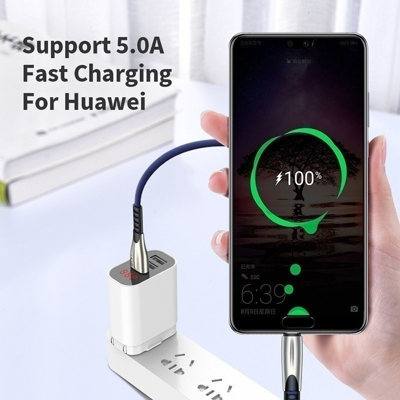 5A USB Type C Fast Charging Data Phone Cable For Huawei P40 P30 P20 Pro lite Mate 30 20 10 Pro Fast Charging QC 3.0 Car Charger