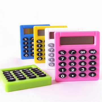 Pocket Cartoon Mini Calculator Handheld Pocket Type Coin Batteries Calculator silver, blue, green, pink, purple