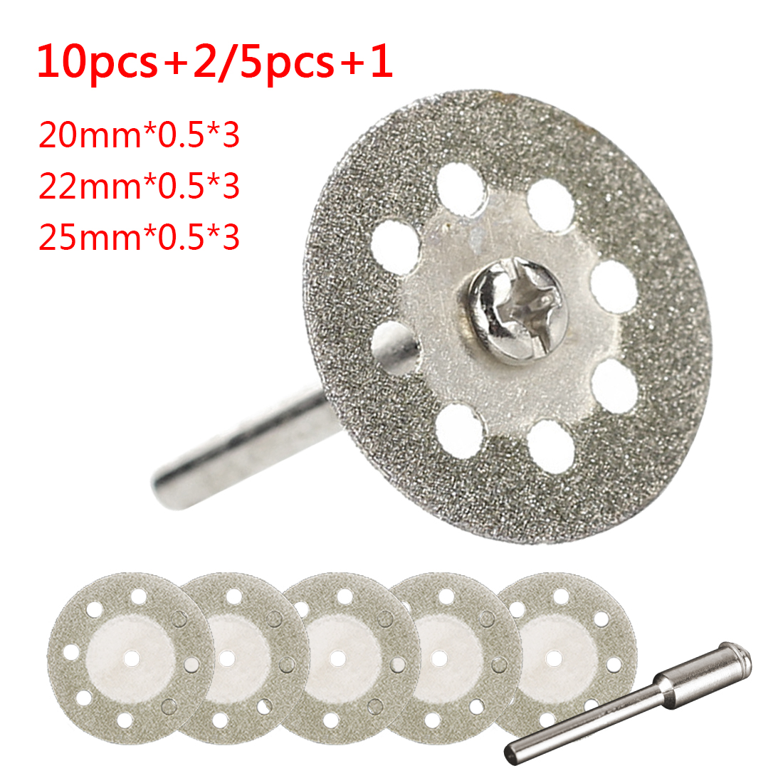 10pcs/5pcs Dremel Diamond Cutting Disc Grinding Wheel Saw Cutting Abrasive Disc For Dremel Rotary Tools Accessories with Mandrel