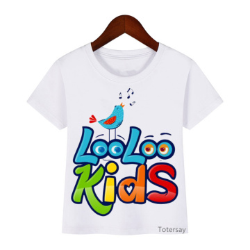 rainbow Loo Loo Kids letter print t-shirt for girls boys Bird singing t shirt kawaii kids clothes graphic tshirt camisetas tops