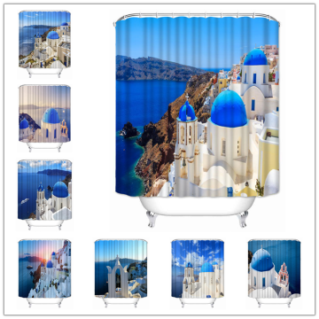 Musife Custom High Quality Greece Shower Curtain Waterproof Bathroom Polyester Fabric Bathroom Curtain