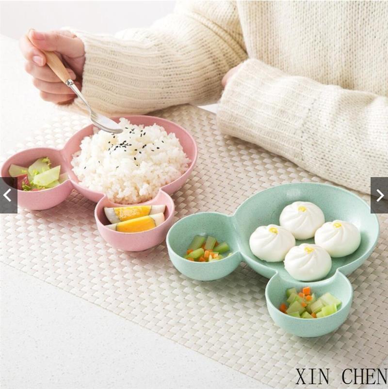 Baby Rice Feeding Bowl Plastic Snack Plate Tableware Cartoon Mouse Mickey Bowl Dishes Lunch Box Kid Children's tableware