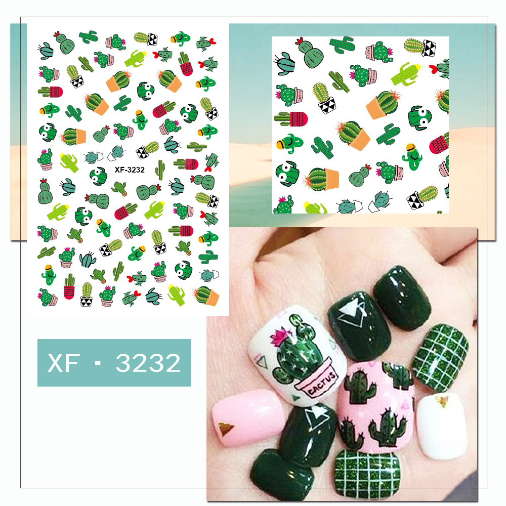Cartoon characters plants animals forest flowers small fresh flowers 3D nail stickers Hyuna style nail patch waterproof