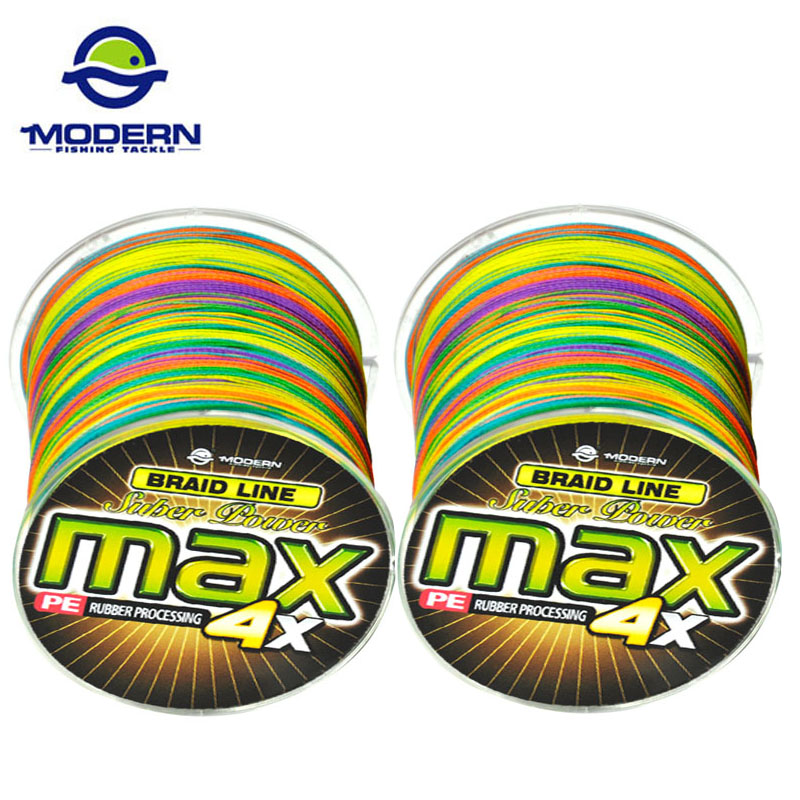 500M MODERN Fishing Line MAX Series Multicolor 1M 1color Multifilament PE Braided Fishing Rope 4 strands braid wires 8 to 90LB