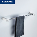 LEDEME Bathroom Towel Rack Towel Holder Hanger White Simplicity Towel Ring Rack Toilet Single Bar for Home Hotel L30201W