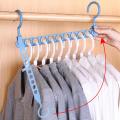 1Pc 9-hole Plastic Multi-function Clothes Hanger Folding Drying Racks Scarf Clothes Storage Shirts Coat Storage Organize Rack