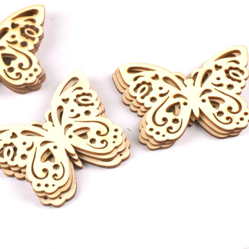 10pcs Wooden Crafts creativity hollow out butterfly Pattern Scrapbooking Crafts wood decoration for Home Decoration m2128