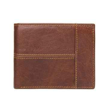 Retro Cow Leather Men Wallets Top Quality Brown Male Purse Function Brown Genuine Leather Men Wallet with Card Holders