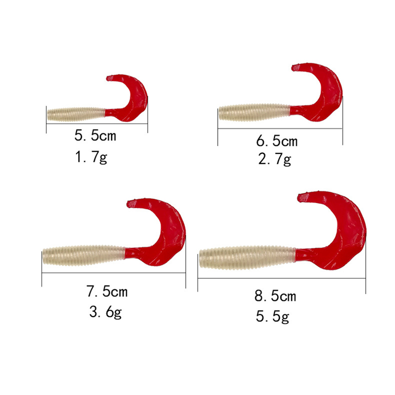 10Pcs Fishing Lure soft bait 55/65/75/85mm Worms Artificial Silicone Fishing Lure with Salt Smell Carp Bass Pesca Fishing Takcle