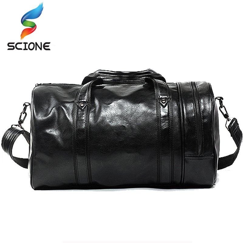 Hot A++ Outdoor Large Capacity Multifunction Portable Travel Sports Gym Fitness Men's Sports Bag PU Leather Tote Duffel bag