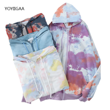 Tie Dye Women Hoodies Sweatshirt Autumn Winter Female Hoodie Hooded Casual Oversized Ladies Sweatshirts Fashion Pullovers Tops