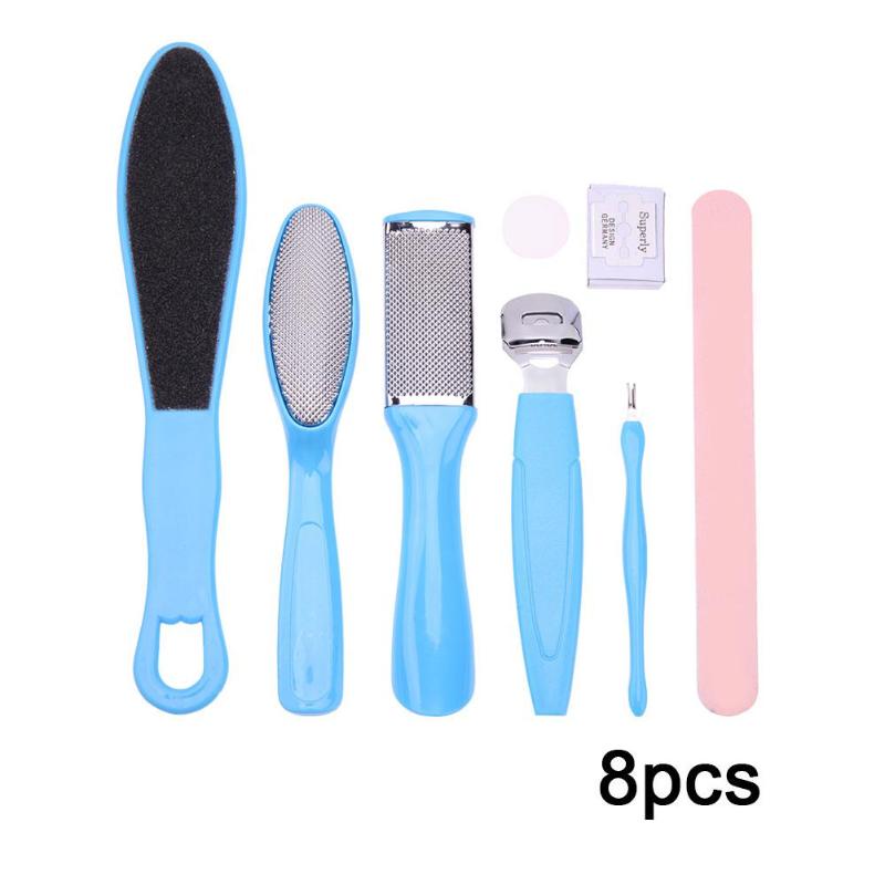 8pcs / Set Pedicure Machine Manicure Foot Care Tool Exfoliating Prevent Dead Skin Manicure Feet Care Tool Set Foot Scrub