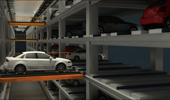 Flat mobile stereo garage