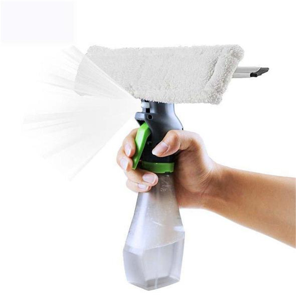 1 X 3 In 1 Spray Dry Scraper Glass Brush Window Cleaner Bottle Wiper Squeegee Cloth Pad Kit Car Cleaning Care Tool #YL1