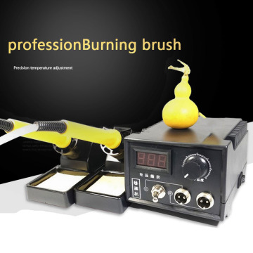60W AC 220V Digital Display Wood Burner Pyrography Pen Burning Machine Gourd Crafts Tool Set with EU Adapter Soldering