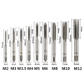3pcs M2 M2.5 M3 M3.5 M4 M5 M6 M8 M10 M12 Metric Thread Taps HSS Screw Tap Drill Bit Set Straight Flute Plug Taps Hand Tools