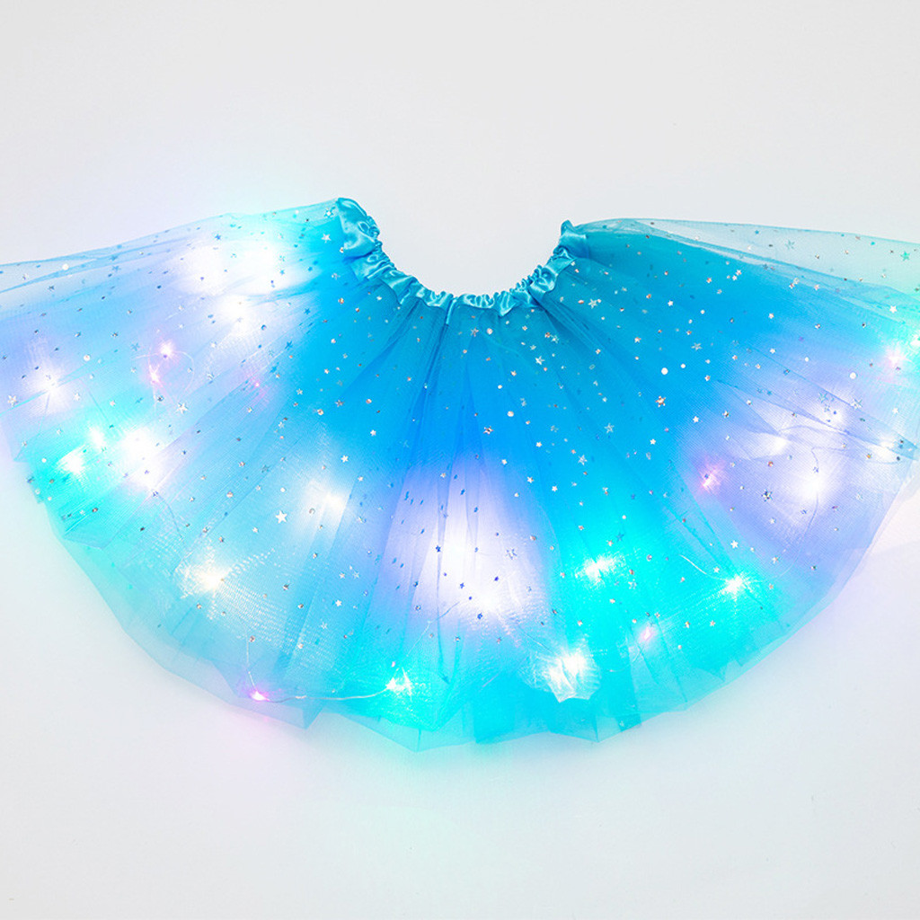 Kids Baby Girls Sequin Tutu Skirtschool Skirt Spodnica Tutu Skirts For Girls Party 2021 Led Light Up Pettiskirt Ballet Clothes