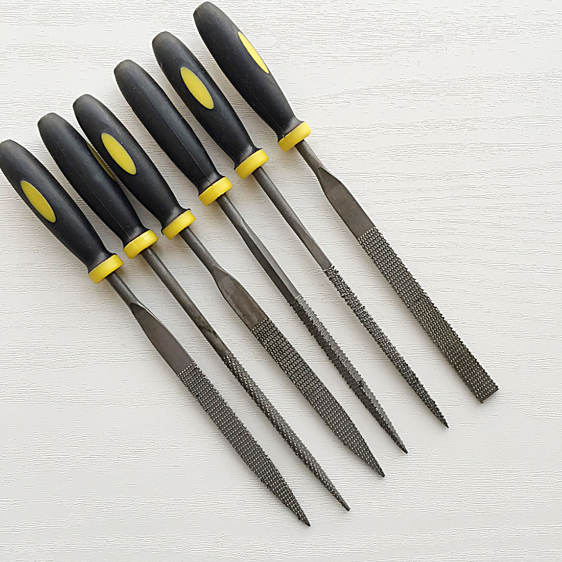 6Pcs Mini Metal Filing Rasp Diamond Needle Wood Grinding Tools Hand Woodworking 140x3mm