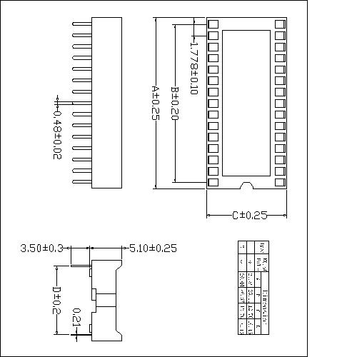 1.778mm Dual-in-line IC Socket Connector Straight DIP Type Stamped