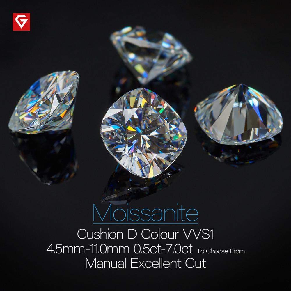 GIGAJEWE D Colour Excellent Cushion Cut Moissanite Loose Diamond Pass Tester Gems Stone For Jewelry making