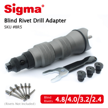 Sigma #BR5 Blind Pop Rivet Drill Adapter Cordless or Electric power drill adaptor alternative air pneumatic riveter rivet gun