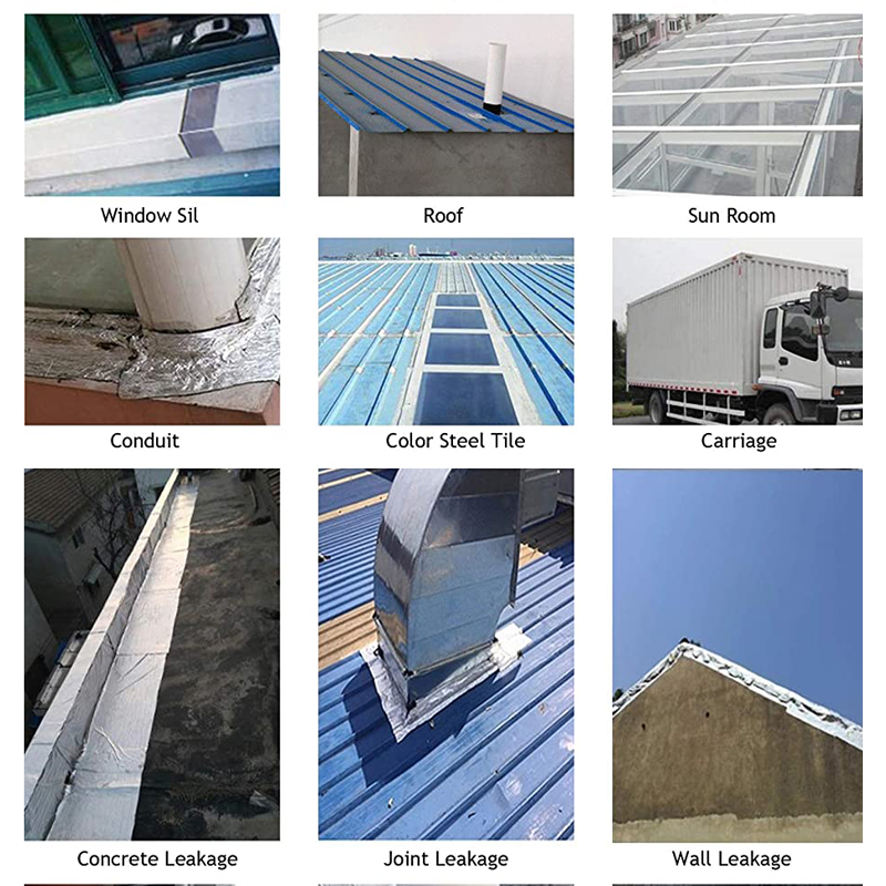 Width 10cm Length 10m Aluminum Foil Butyl Rubber Tape Self Adhesive High Temperature Resistance Waterproof for Roof Pipe Repair