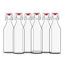 Glass Wine Bottles with Lids Flip Stopper 16OZ