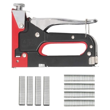 3-Way Manual Heavy Duty Hand Nail Tool Furniture Stapler for Framing with 600Pc Staples By Free Woodworking Tacker Tools