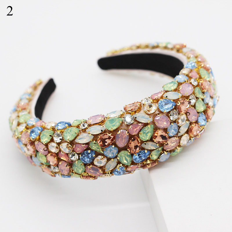 Luxury Sparkly Full Crystal Pearl Baroque Hairband Padded Rhinestone Princess Headband For Women Headdress Wedding Hair Jewelry