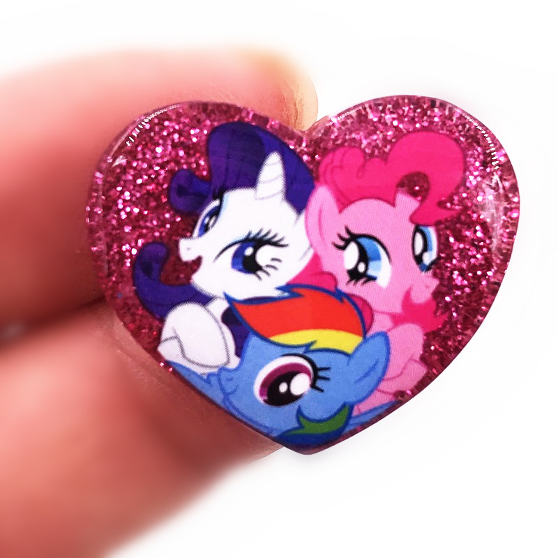 5PCS/Lot Ponies Resin Flat Back My little Horse Character Fluttershy Rainbow Twilight DIY For Jewelry Accessories Headwear Gift