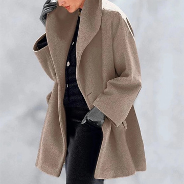 Autumn and Winter Loose Office Coats and Jackets Women Casual Solid Windbreakers Long Sleeve Outerwear Tops Abrigos Para Mujer