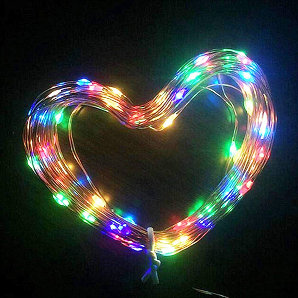 10Pcs/lot LED String Light Waterproof Copper Wire Fairy Light Battery Powered Wedding Xmas Christmas Holiday Party Decor lamp