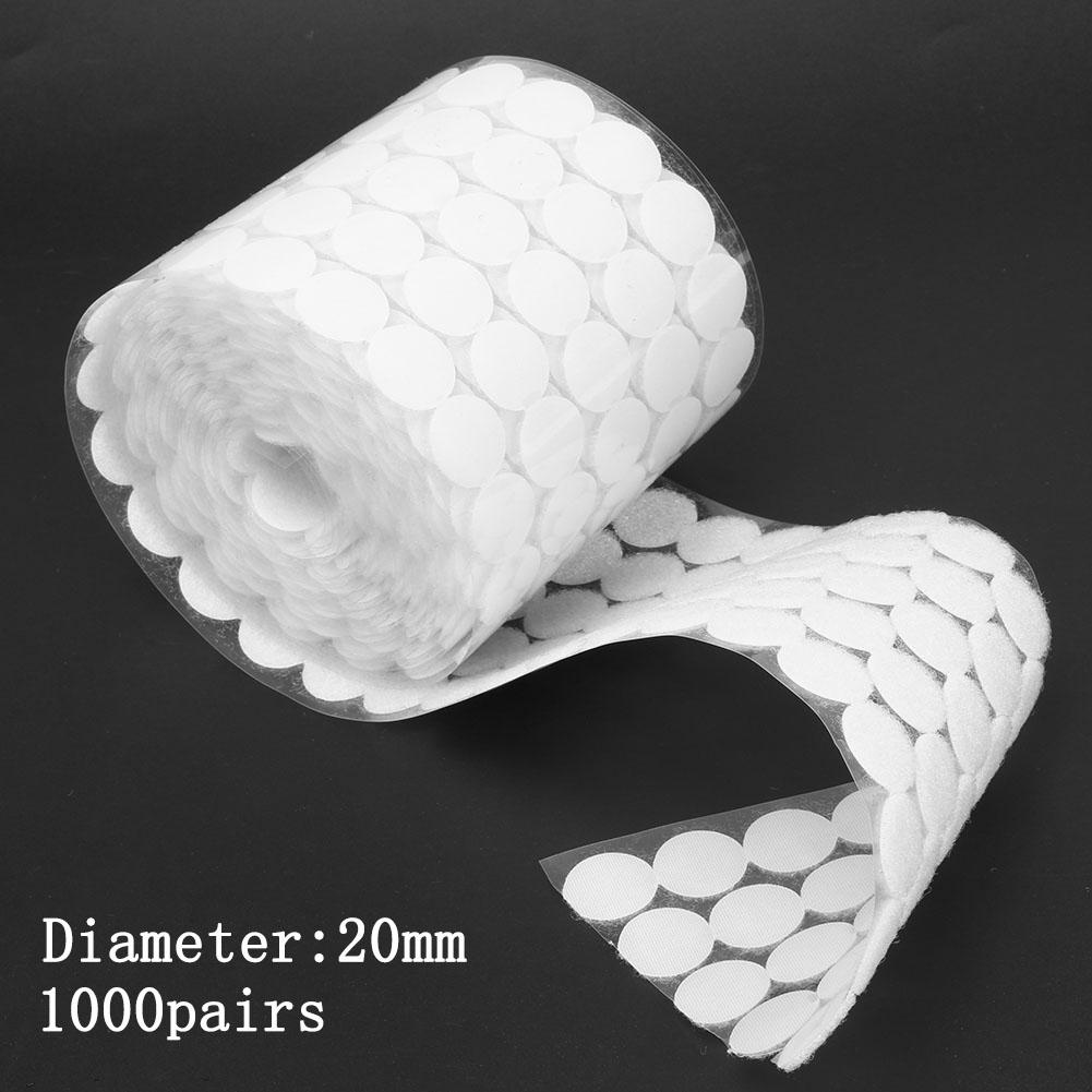 500/1000 Pairs Dots Self Adhesive Fastener Tape Disc Velcros Adhesive Strong Glue Magic Sticker White Round Coins Hook Loop Tape