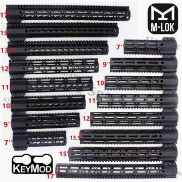 Tactical 7/9/10/11/12/13.5/15/17'' inch Clamping Style Keymod/M-lok Handguard Rail Picatinny Free Float Mount System_Black Color