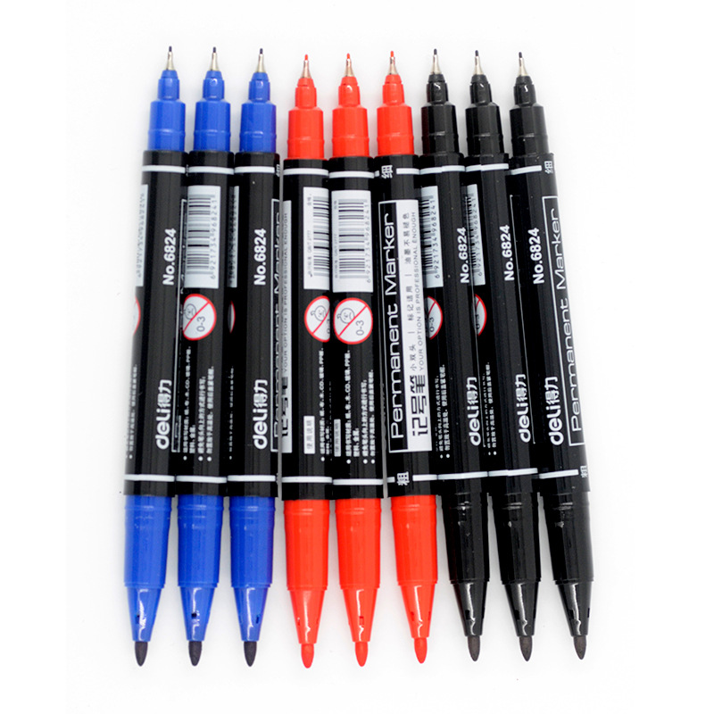 Oily black whiteboard Marker pen Double-headed the Art brush Drawing Office School Supplies