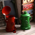 Creative Fire Hydrant Foot Pedal Trash Antique Iron Waste Basket Two-layer Removable Trash Can Living Room Lobby Ornaments