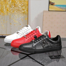 bags pp Italian original design skull hardware logo business genuine leather men's shoes crocodile skin comfortable flat bottom