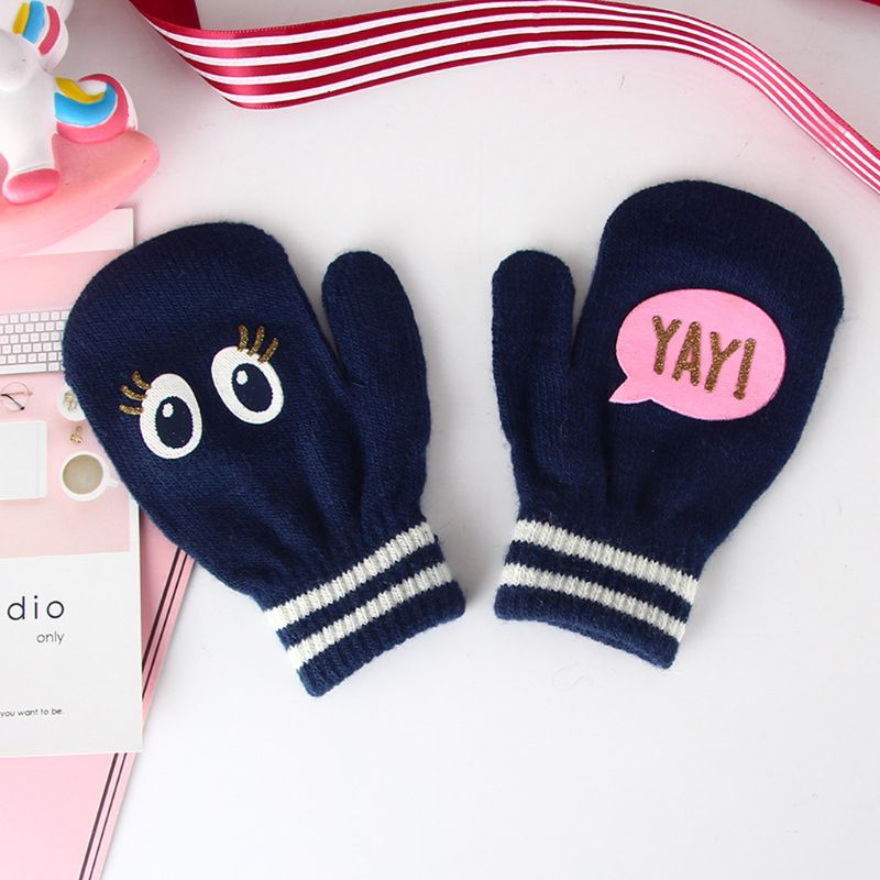 Baby Warm Gloves Toddler Kid Animal Cartoon Mittens Boys&Girls Full Finger Glove Anti-Scratch Winter Accessories 0-4 Years