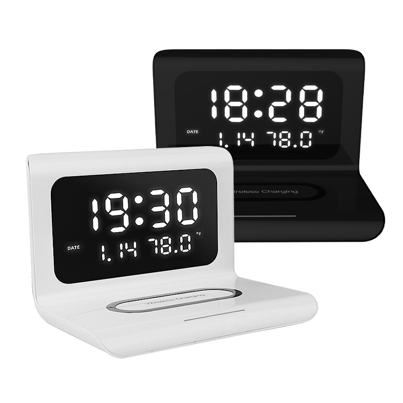 3 In 1 Digital LED Electric Alarm Clock Wireless Charger Telphone Wireless Charger For Mobile Phone Smart Products Dropship