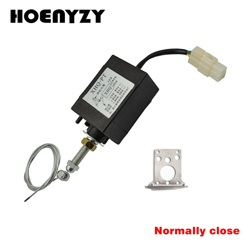Normally Close DC 12V/24V Diesel Engine Flame Out Device Engine Stop Solenoid Valve XHQ-PT Power Off Pull Type Flameout Magnetic