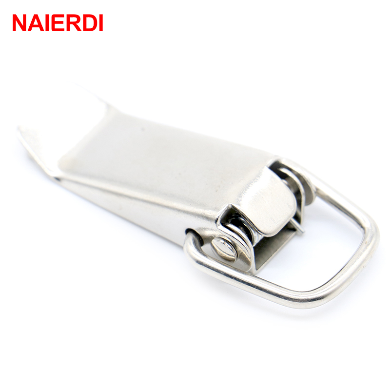 NAIERDI-J105 Cabinet Box Locks Spring Loaded Latch Catch Toggle 27*63 Iron Hasps For Sliding Door Window Furniture Hardware