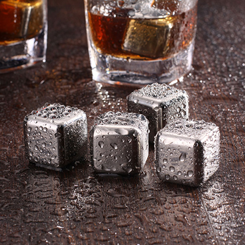 Stainless Steel Whiskey Stone Ice Cubes Reusable Chilling Stones for Whisky Wine Keep Your Drink Cold Longer Bar Tool Sets