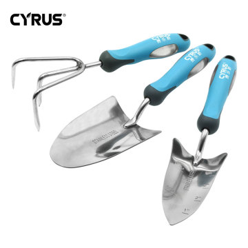 Garden Tools Set Stainless Steel Three-Piece Suit Cultivating Planting Trowel Cultivator Shovels Spades Transplanter